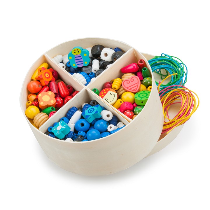 New Classic Toys - Wooden Lacing Beads - 260 gram